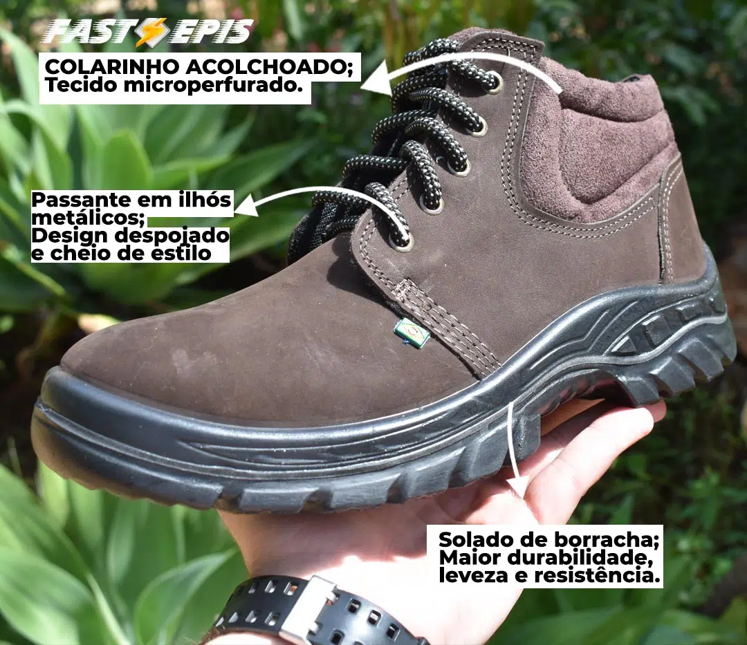 Botina de Segurança Nobuck de Amarrar PS-139 - Ecosafety - Imagem 2