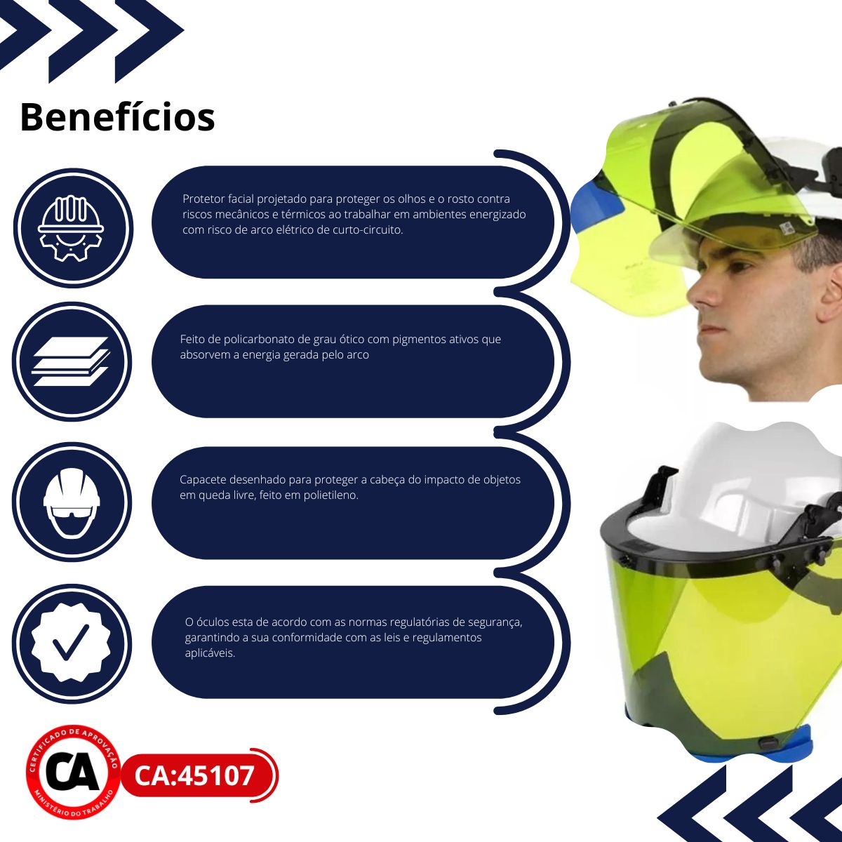 Kit Protetor Facial e Capacete Contra Arco Elétrico- Protenge - Image 4