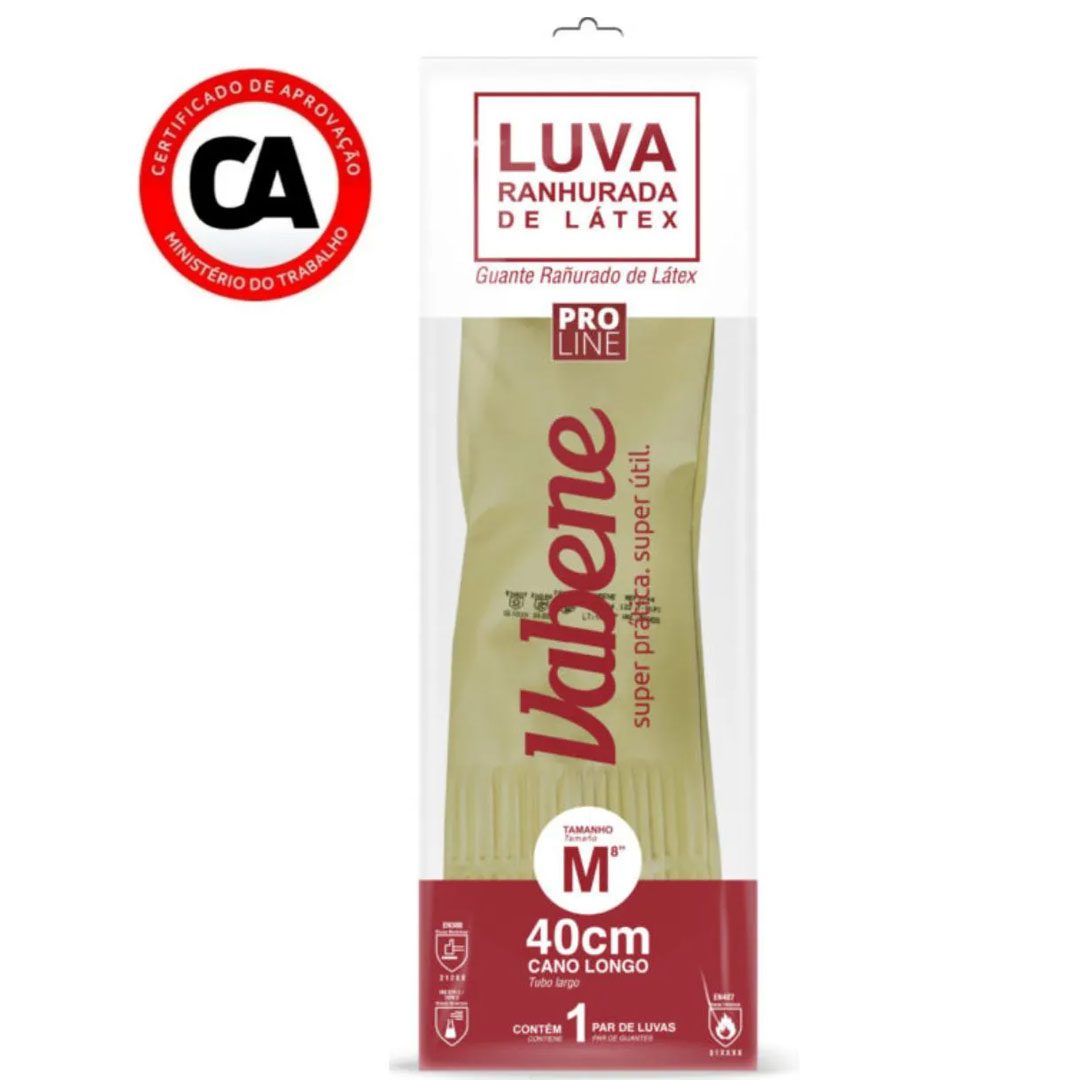 Luva Látex Multiuso Ranhurada Cano Longo Vabene - Image 4