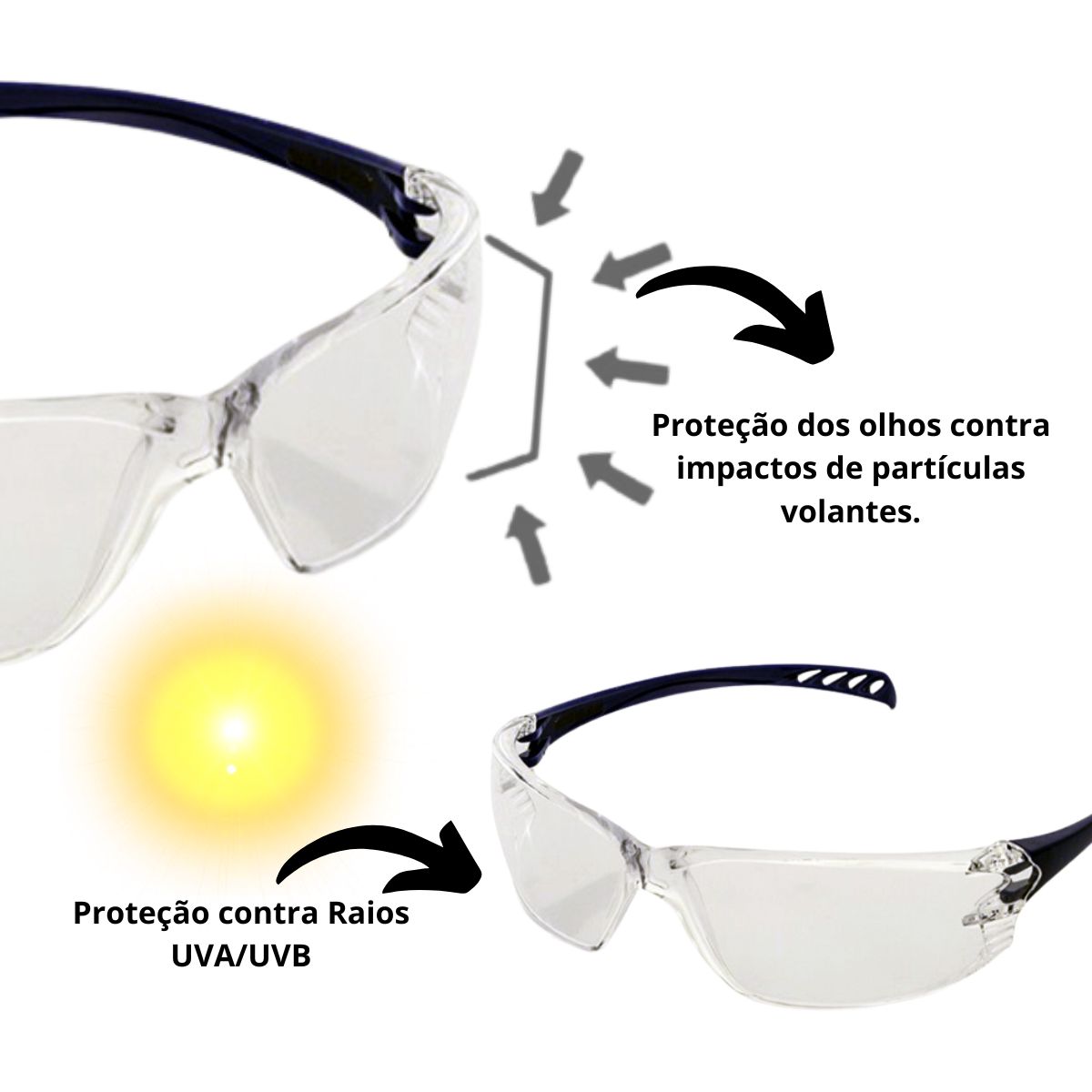 Óculos de Segurança VVISION 500 A.R In Out Espelhado - Volk Do Brasil - Image 3