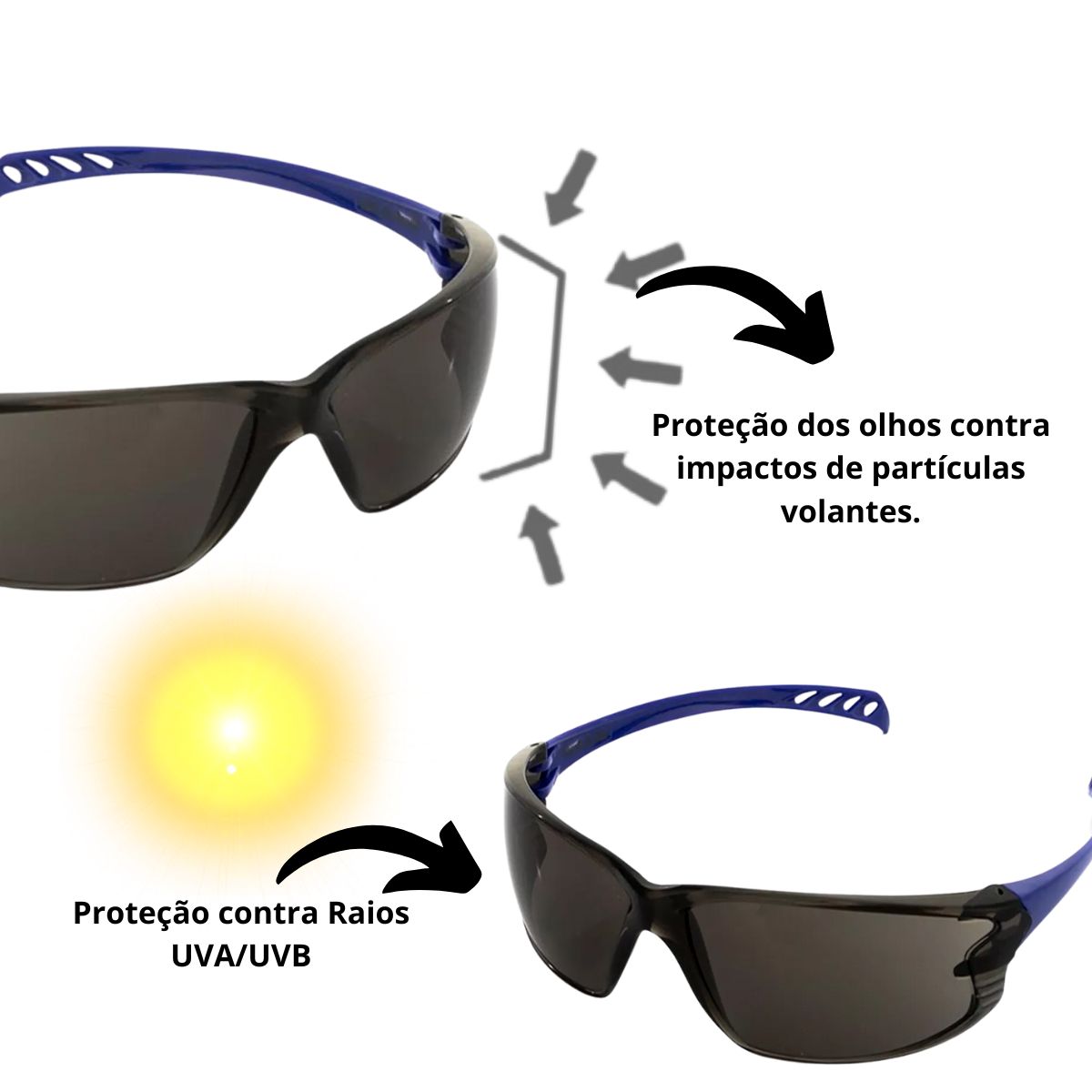 Óculos Vvision 500 Antirrisco Cinza - Volk do Brasil - Image 2