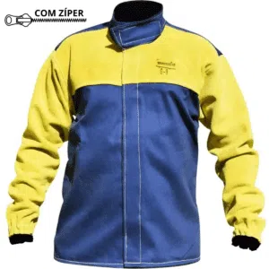 Blusão de Raspa e Brim Antichamas com Ziper Tratorado- Teknoluvas