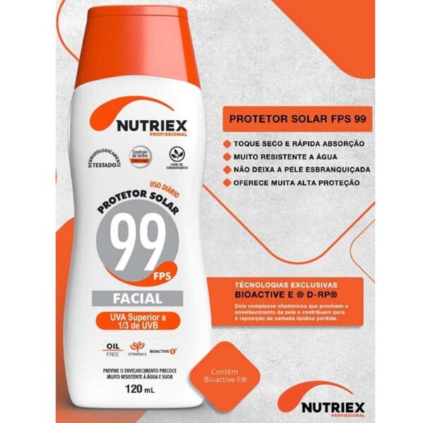 Protetor Solar Corporal e Facial FPS 99 120ml - Nutriex - Image 2