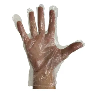 Luvas Plásticas Descartáveis Transparente Cano Curto Prevemax Embalagem Com 100 Unidades