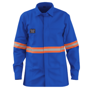 Camisa para Eletricista NR10 Manga Longa com Refletivo Azul Royal Mr Safety CA 45376