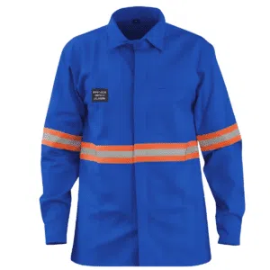 Camisa para Eletricista NR10 Manga Longa com Refletivo Azul Royal Mr Safety CA 45376