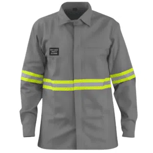 Camisa para Eletricista NR10 ATPV11 Manda Longa com Refletivo Cinza Mr Safety CA 45376