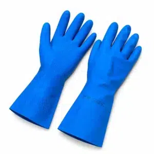 Luva de Latex Natural Azul Com Forro Em Verniz Antiderrapante Silverix Medix