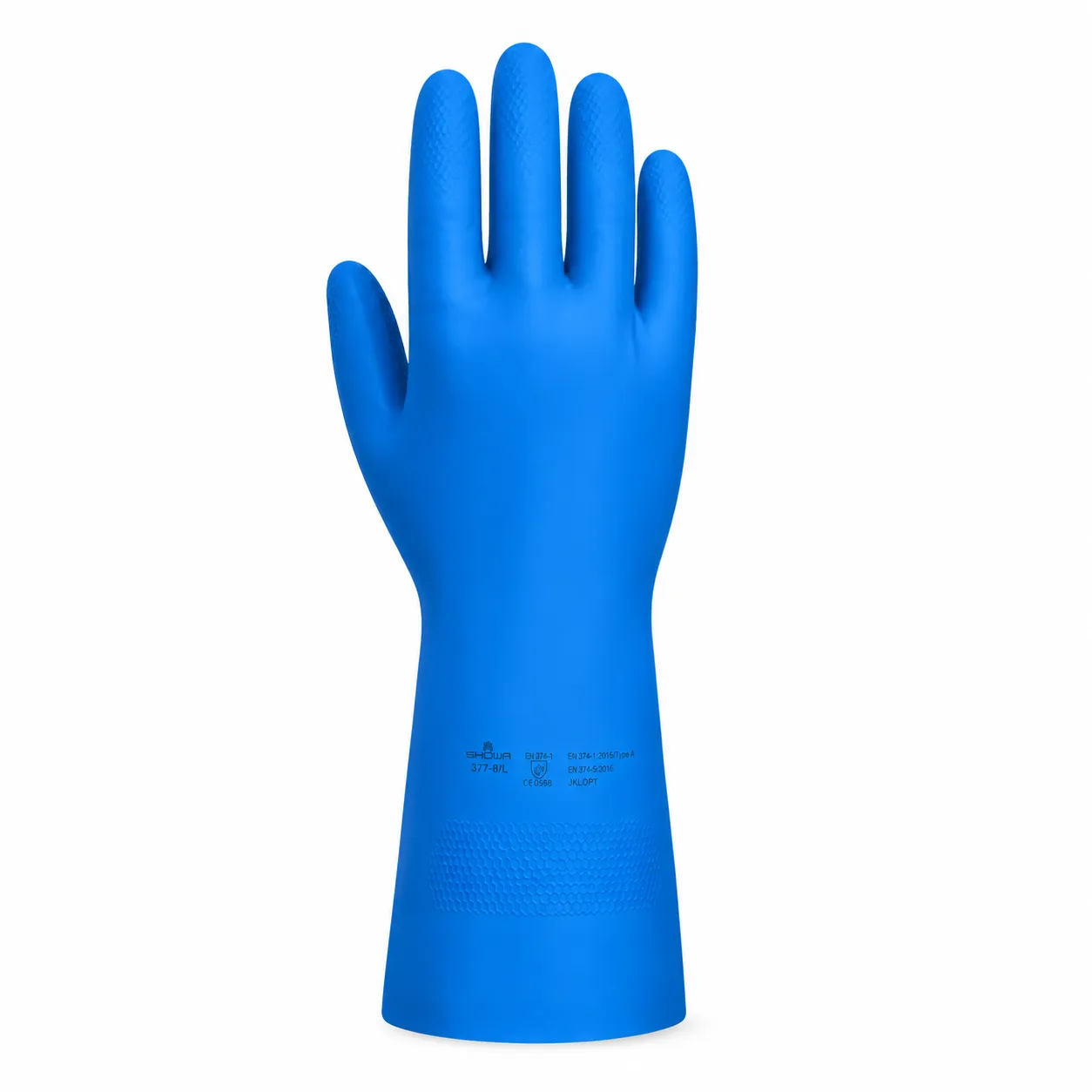 Luva de Latex Natural Azul Com Forro Em Verniz Antiderrapante Silverix Medix - Imagem 3