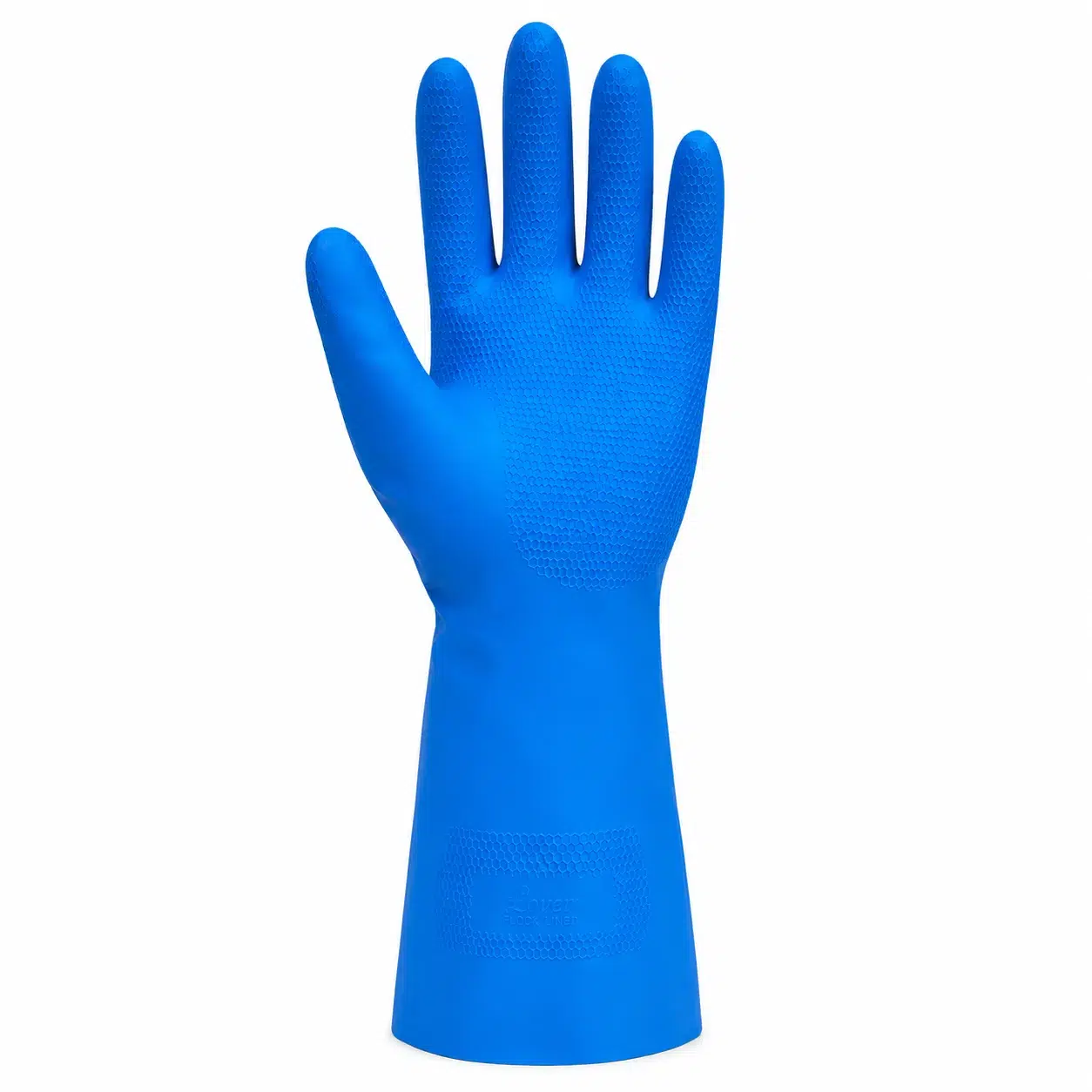 Luva de Latex Natural Azul Com Forro Em Verniz Antiderrapante Silverix Medix - Imagem 4